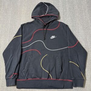 Nike Inside Out Embroidered Hoodie Black Pullover Mens Large‎ New York